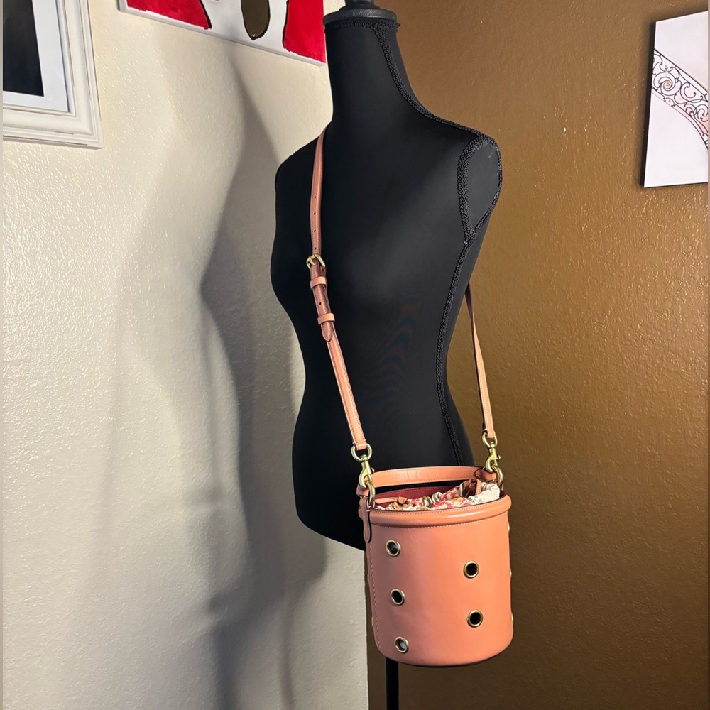 Coach Peach Crossbody Bucket Bag